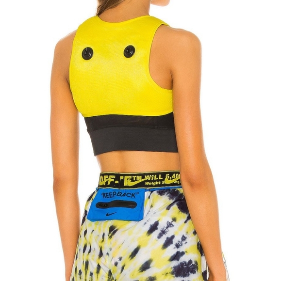 Rare Nike X OFF-WHITE NRG X Cross Bib Optic Yellow M - Picture 2 of 9